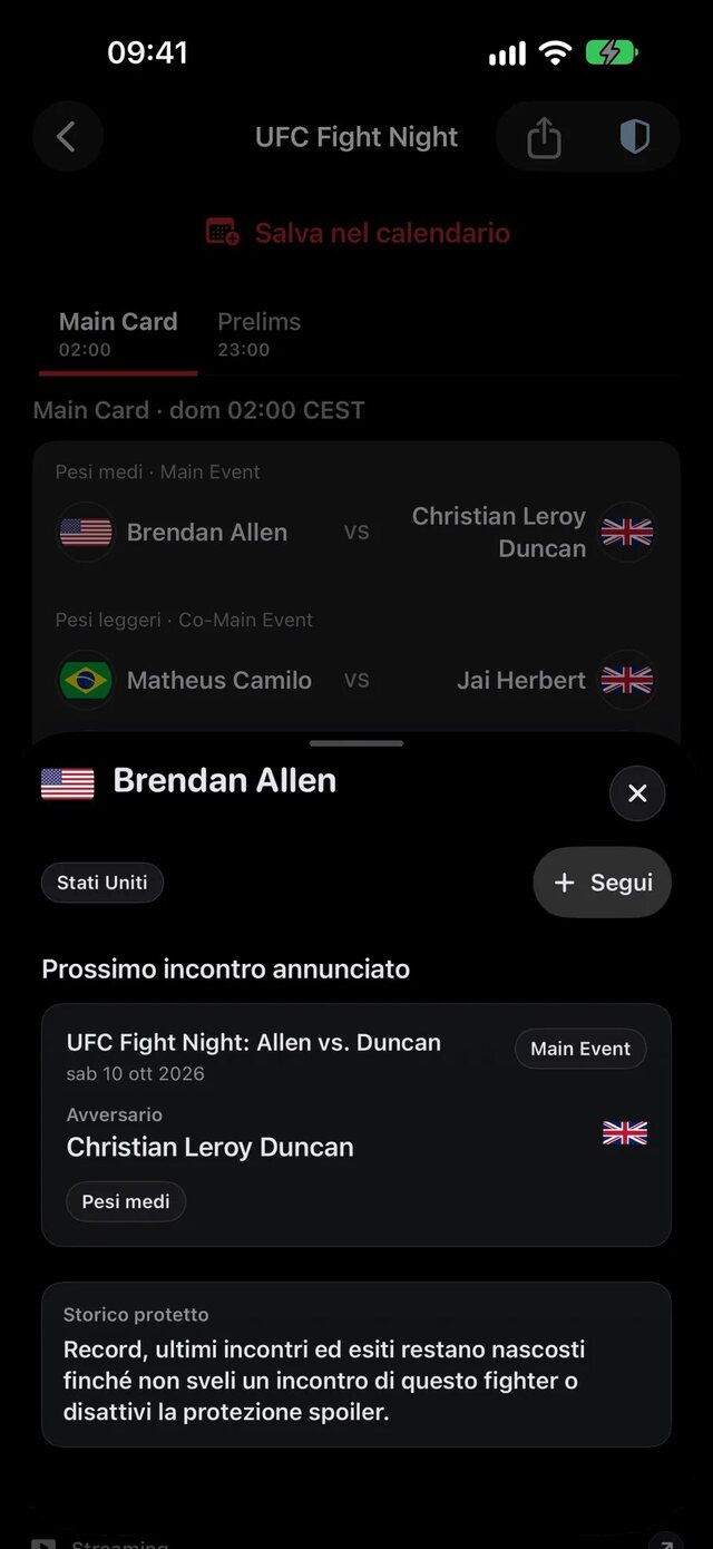 Profilo lottatore di No Spoiler MMA con storico protetto
