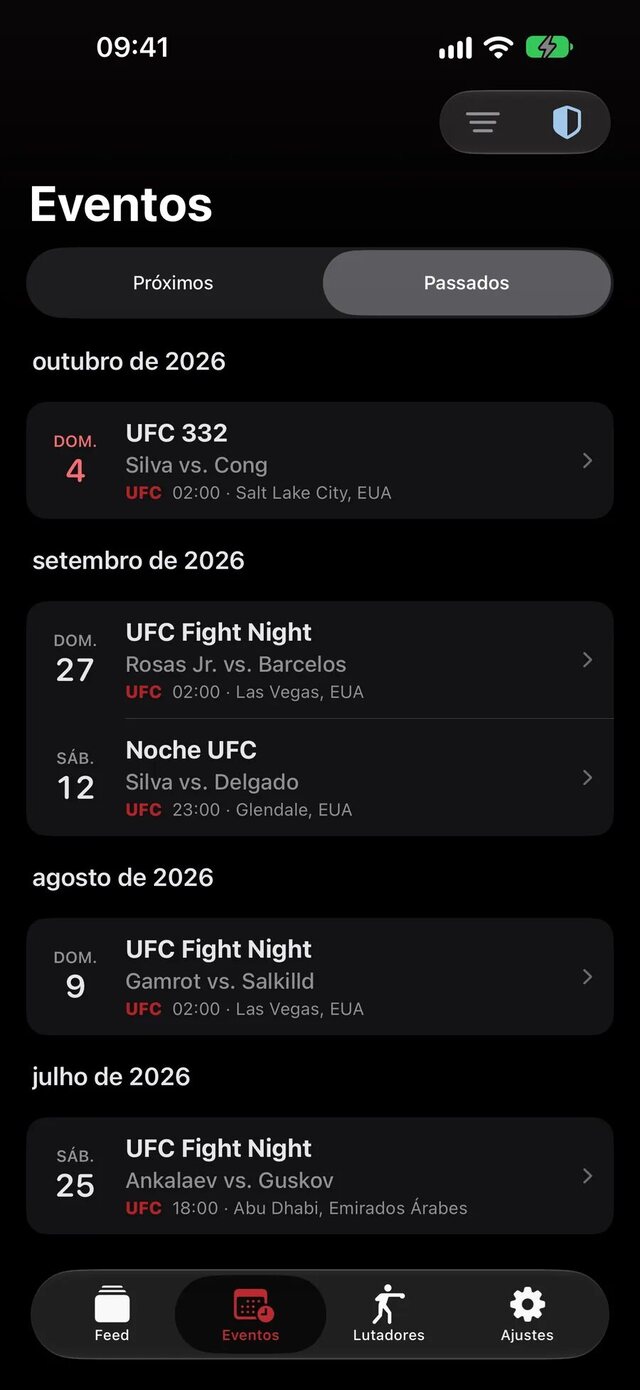 Lista de eventos do No Spoiler MMA organizada por mês
